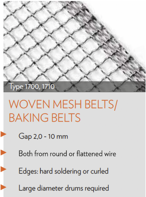 woven mesh belts/baking belts tribelt